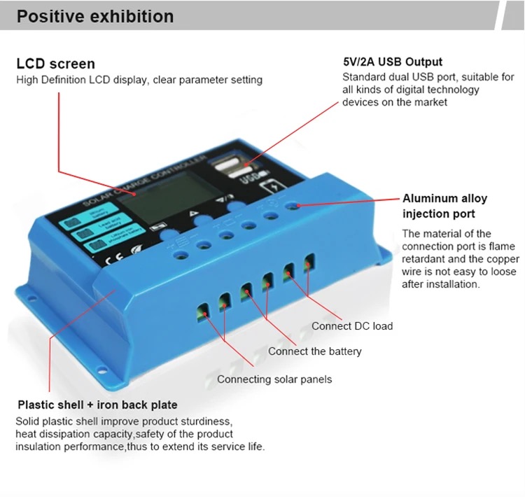 Factory price OEM service 12V 24V solar charge controller solar controller 10a 20a 30a 40a 50a 60a pwm solar charger controller