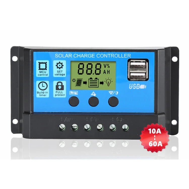 Factory price OEM service 12V 24V solar charge controller solar controller 10a 20a 30a 40a 50a 60a pwm solar charger controller