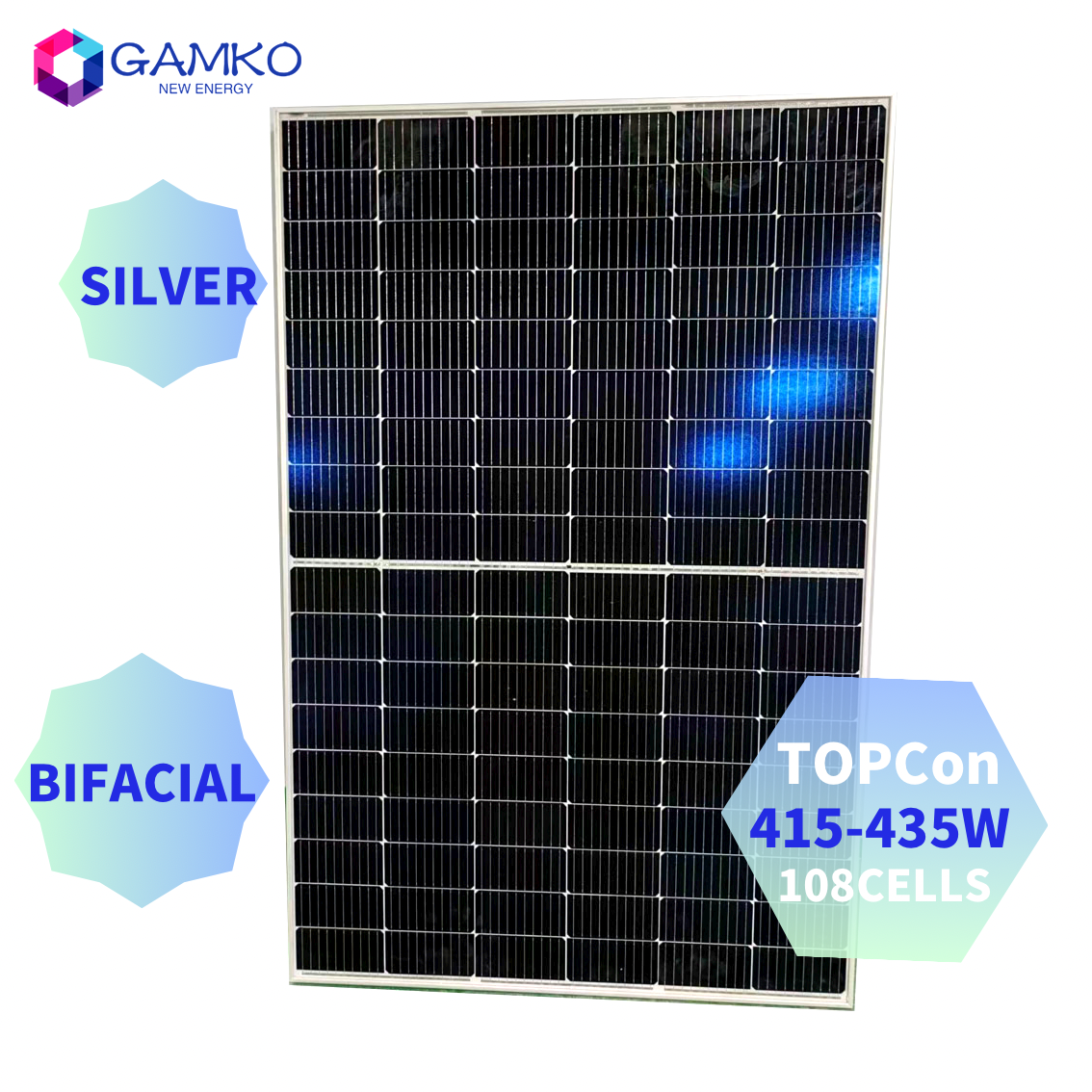 High efficiency bifacial full black solar panels home use solar panel 430w 435w panels solar TOPCon 415w 420w 425w