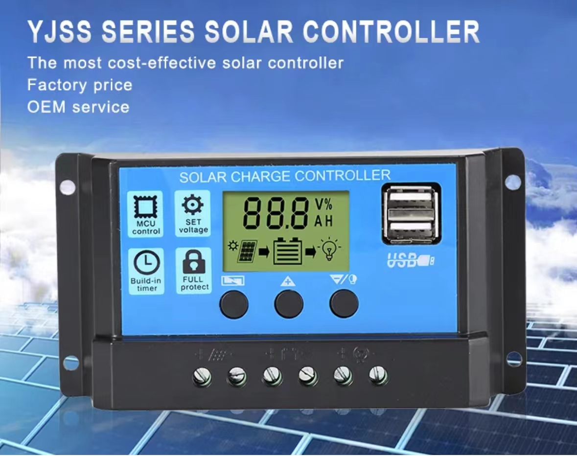 Factory price OEM service 12V 24V solar charge controller solar controller 10a 20a 30a 40a 50a 60a pwm solar charger controller