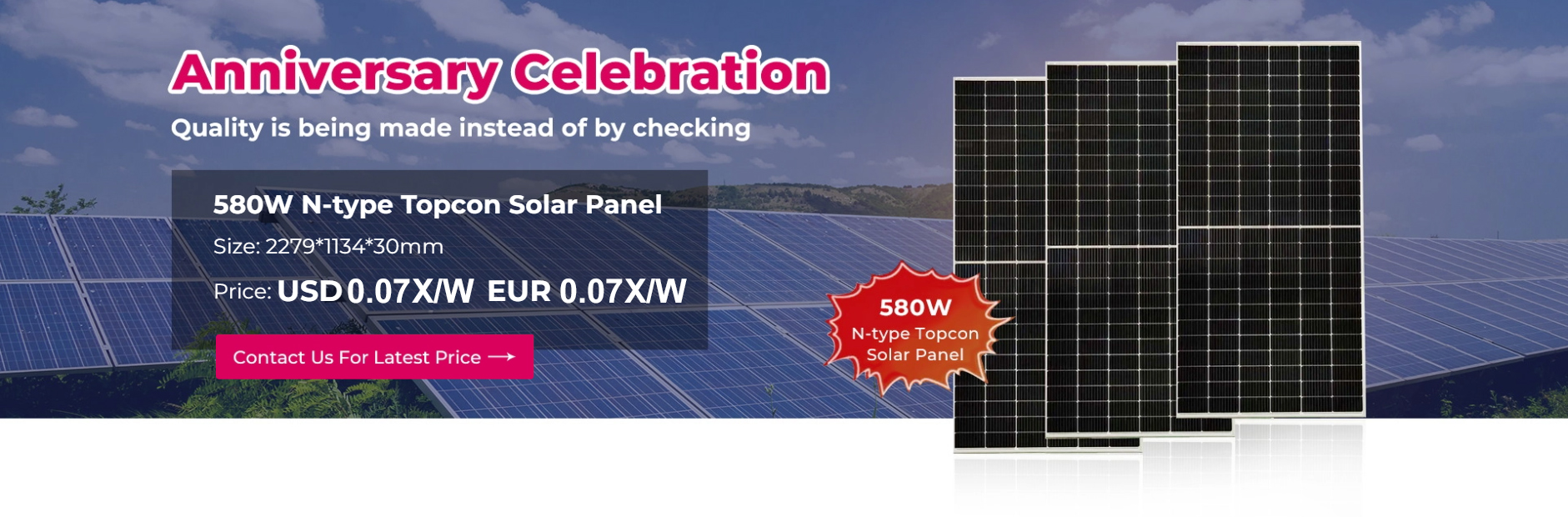 Promotion Price for Solar Panel 580W