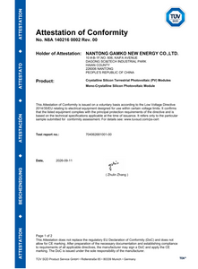  TUV CE CERTIFICATE CE 01 
